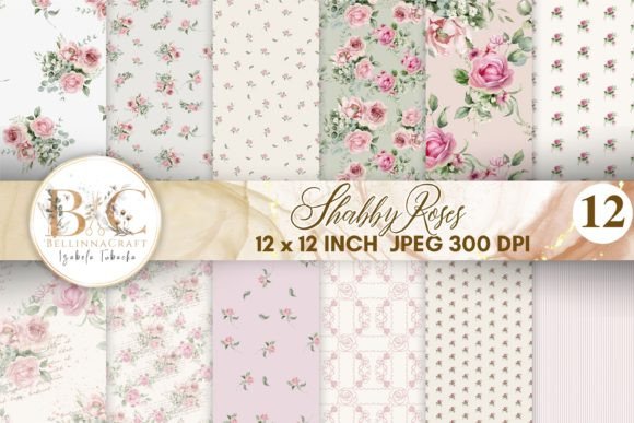 Download Shabby Chic Rose Pink Digital Paper - Pink digital paper Collection