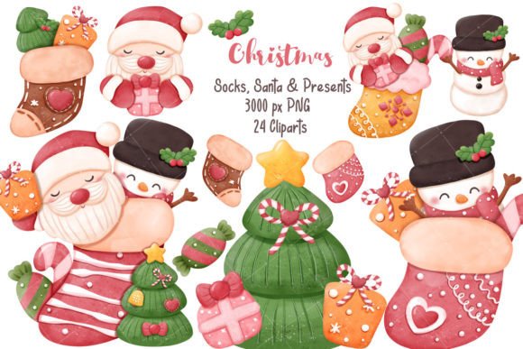 Download Christmas Cute Socks and Decorations - Decoration Collection