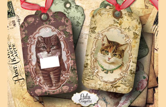 Download Vintage Cats Tags - Premium Resources