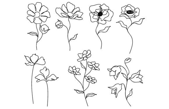 Download Collection of Hand Drawn Flowers - Collection Collection