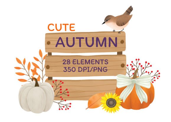 Download Cute Auutmn Decorations Clipart. - Decoration Collection