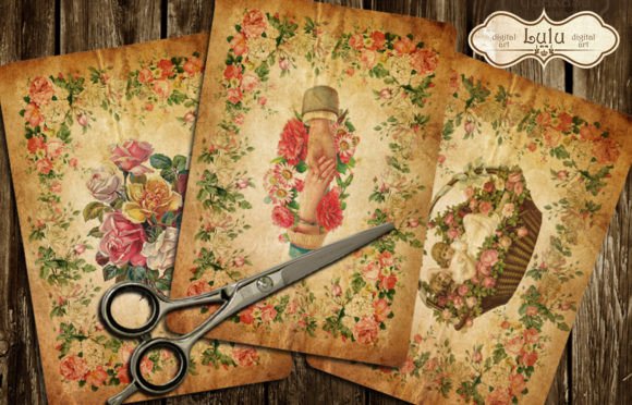 Download Vintage Emphera [1 Sheet - 4 Cards] - Premium Resources