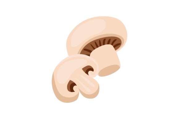 Download Cartoon Drawing of Whole Cut Champignon - Champignon Collection