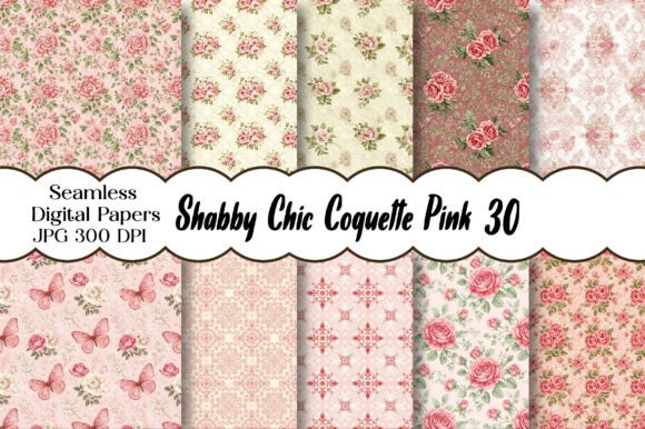 Download Shabby Chic Coquette Pink Digital Paper - Pink digital paper Collection