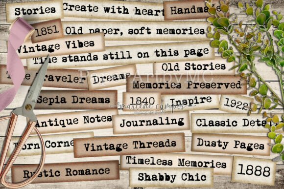 Download Vintage Journal Words &amp; Phrases - Phrases Collection